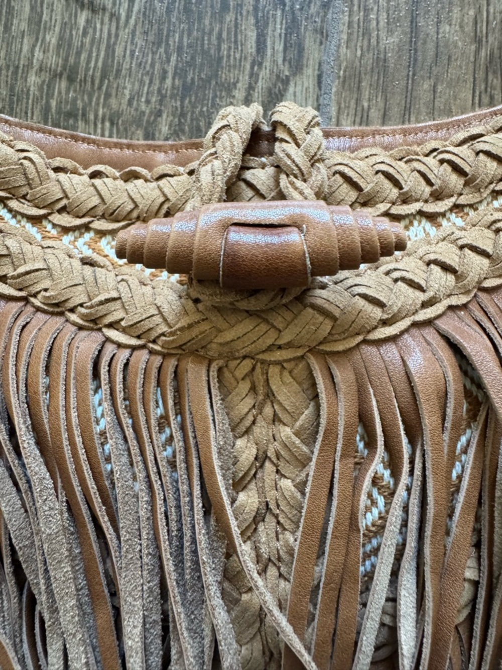 Sam Edelman Leather Fringe Crossbody Shoulder Bag Boho Medium - Picture 5 of 7